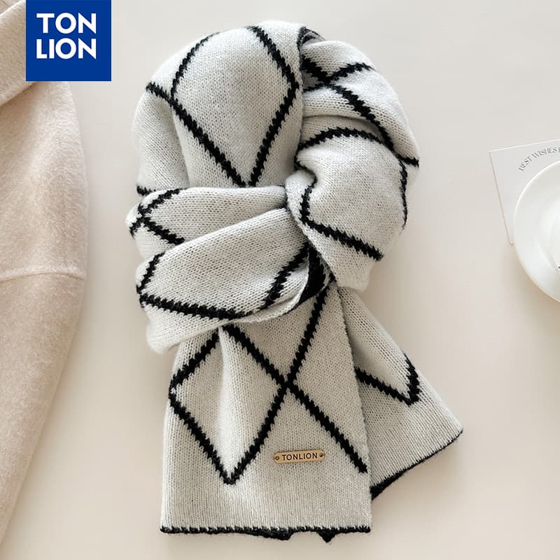 Шарф Шарфы из овечьей шерсти Tonlion Knit Unisex - изображение 5
