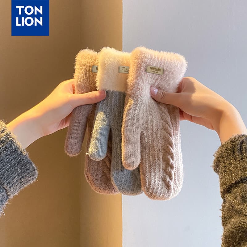 Tonlion Акриловые вязаные перчатки унисекс - изображение 6