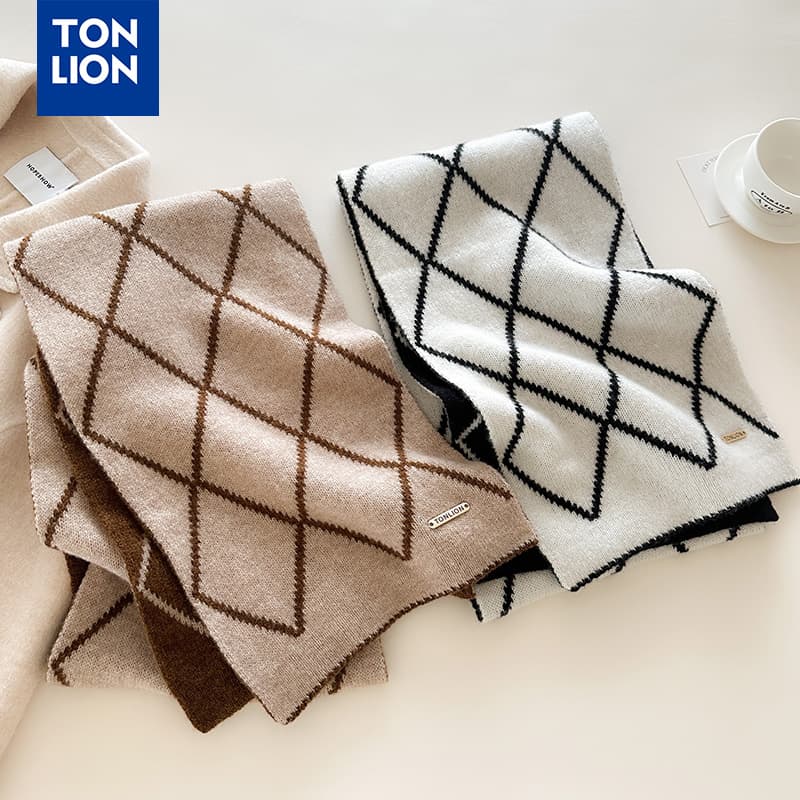 Шарф Шарфы из овечьей шерсти Tonlion Knit Unisex - изображение 8