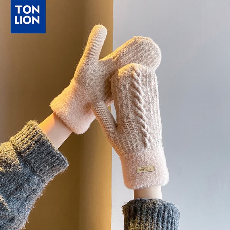 Tonlion Акриловые вязаные перчатки унисекс - изображение 3