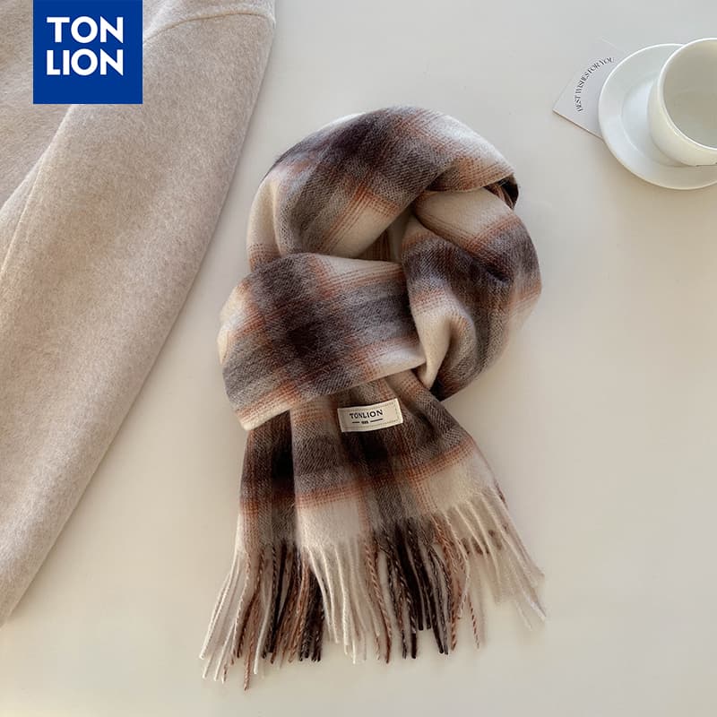 Шарф Шарфы из овечьей шерсти Tonlion Knit Unisex - изображение 4