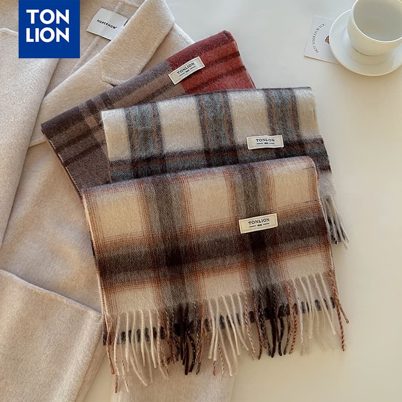 Шарф Шарфы из овечьей шерсти Tonlion Knit Unisex - изображение 6