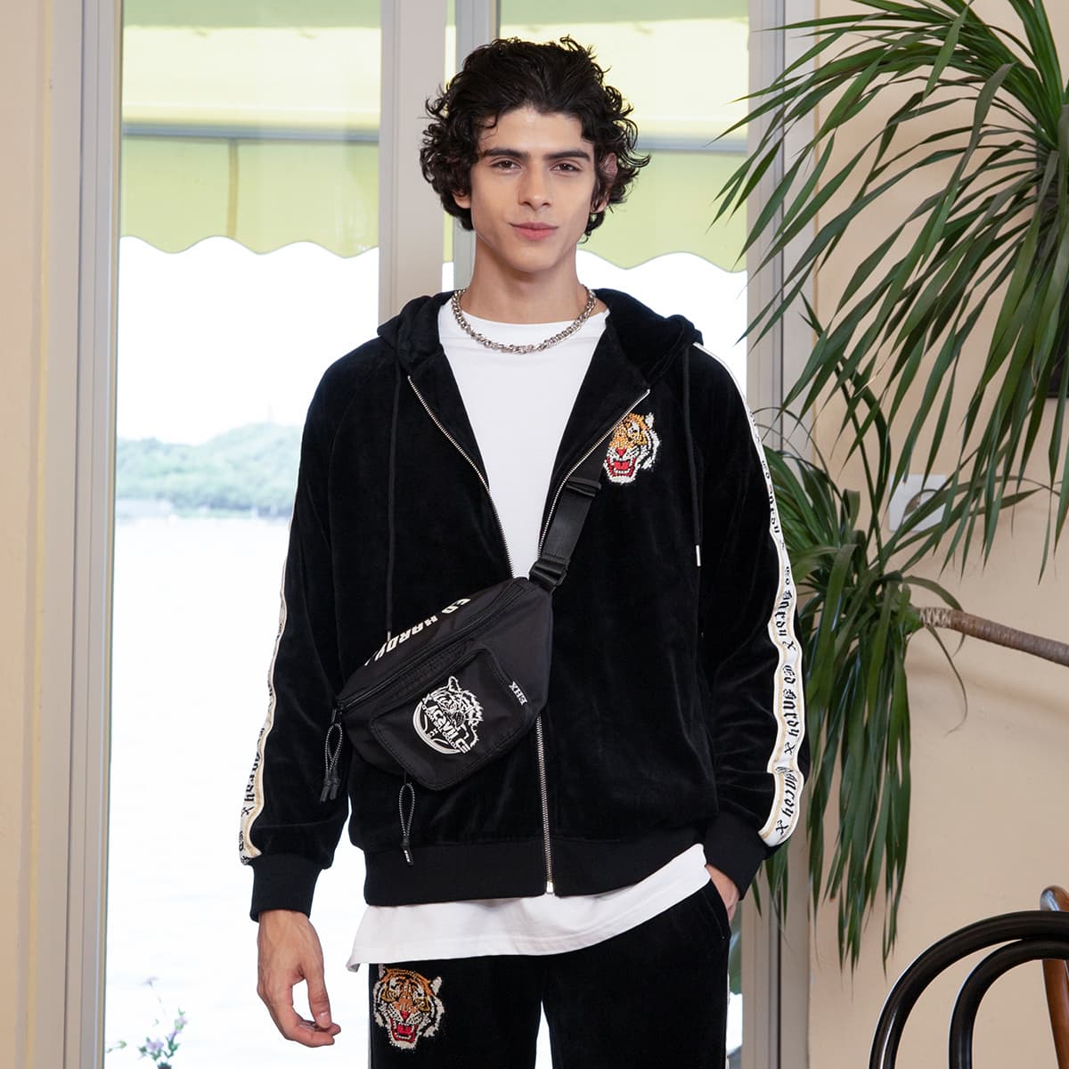 Худи Ed Hardy Velvet Zip Hoodie Black - изображение 5