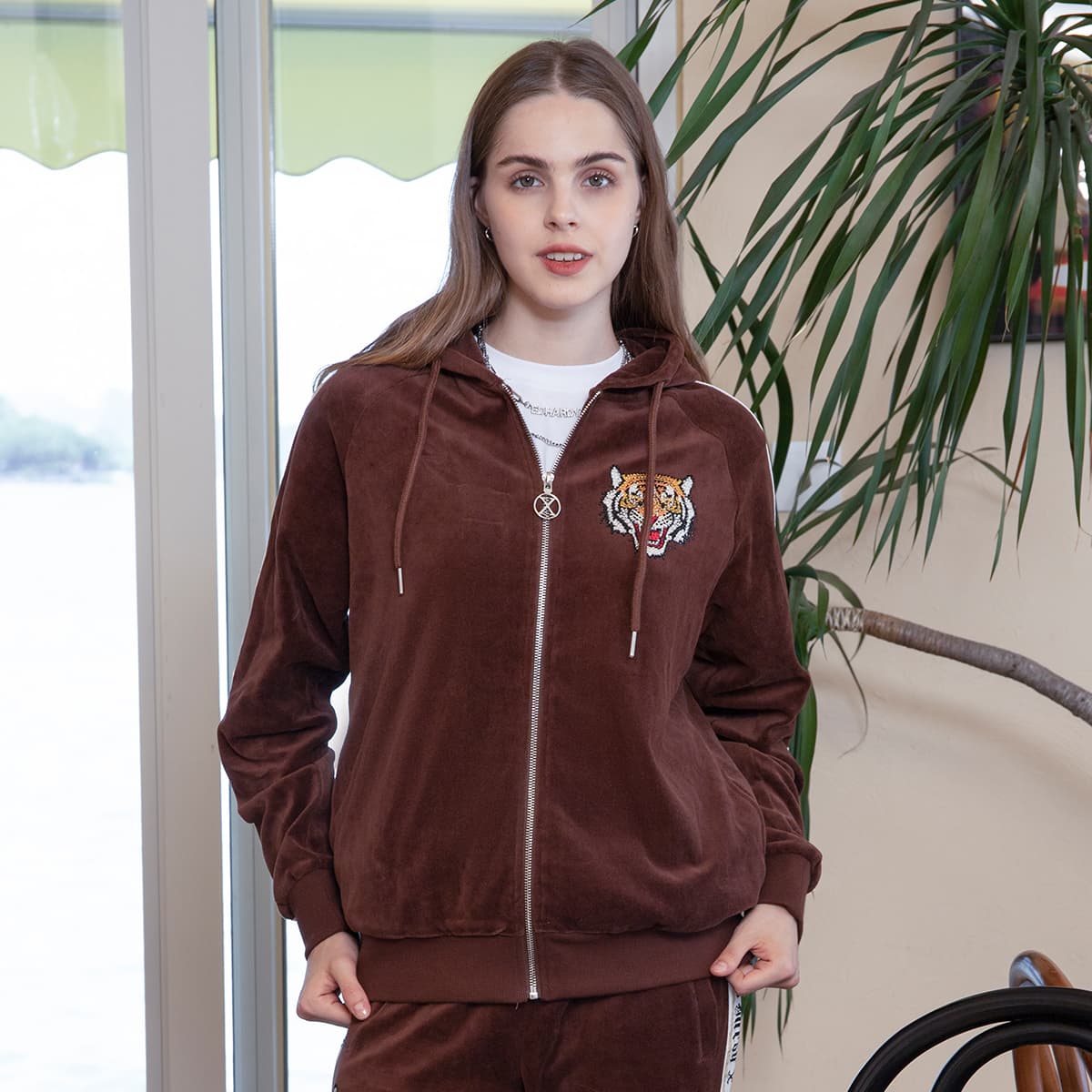 Худи Ed Hardy Velvet Zip Hoodie Black - изображение 11