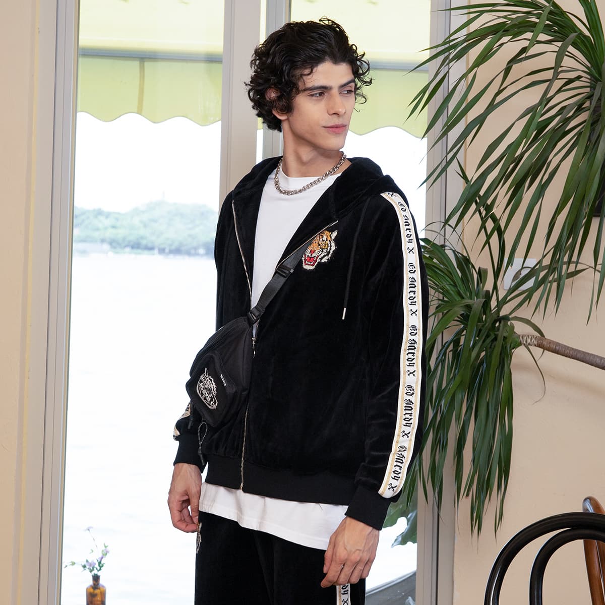 Худи Ed Hardy Velvet Zip Hoodie Black - изображение 6