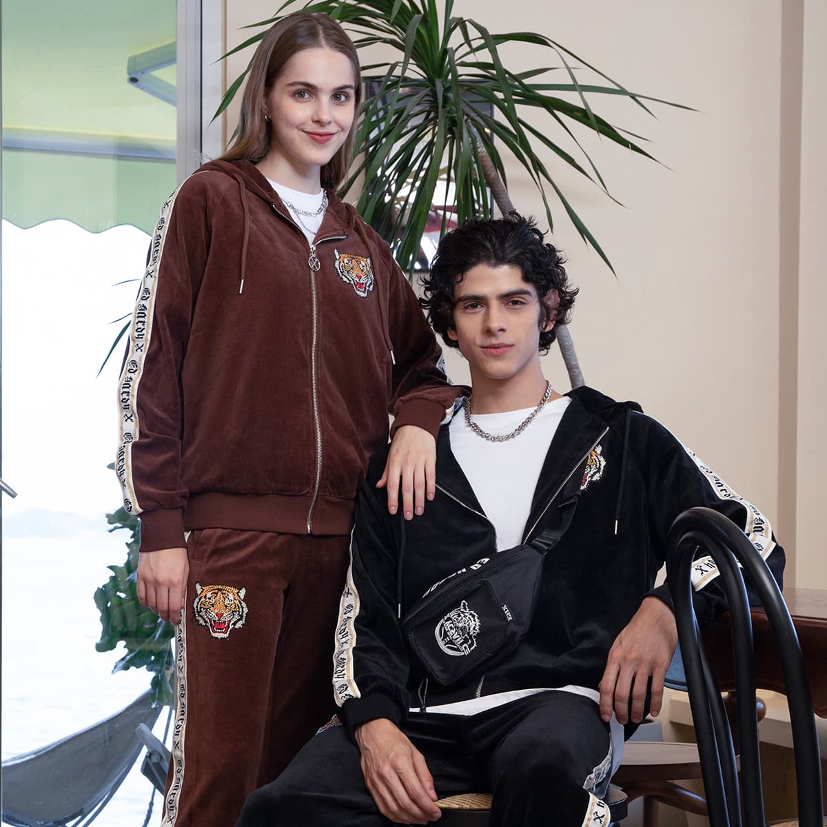 Худи Ed Hardy Velvet Zip Hoodie Black - изображение 4