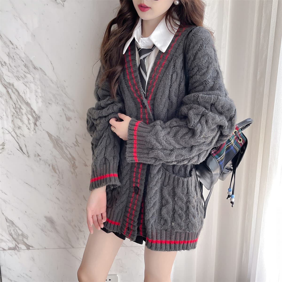 Кофта Tonlion Трикотаж Женский Темный Фотиния Серый - изображение 3