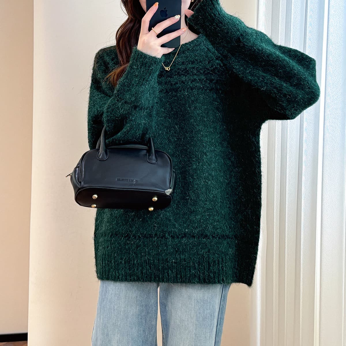 Кофта Tonlion Темно-зеленый Женский Трикотаж - изображение 4