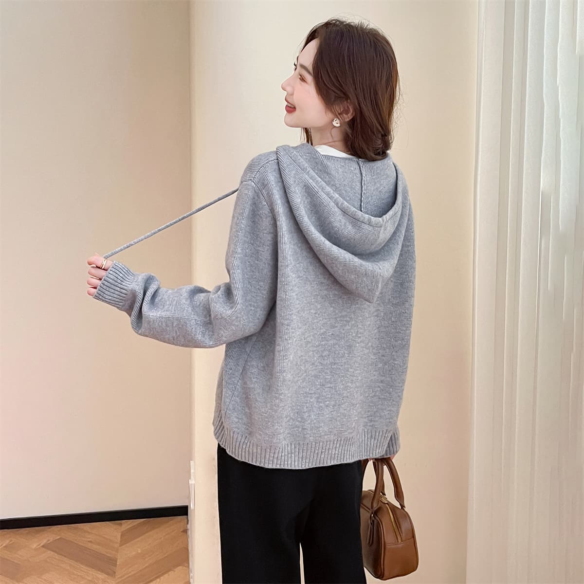 Кофта Tonlion Трикотаж Женский Светлый Фотиния Серый - изображение 6