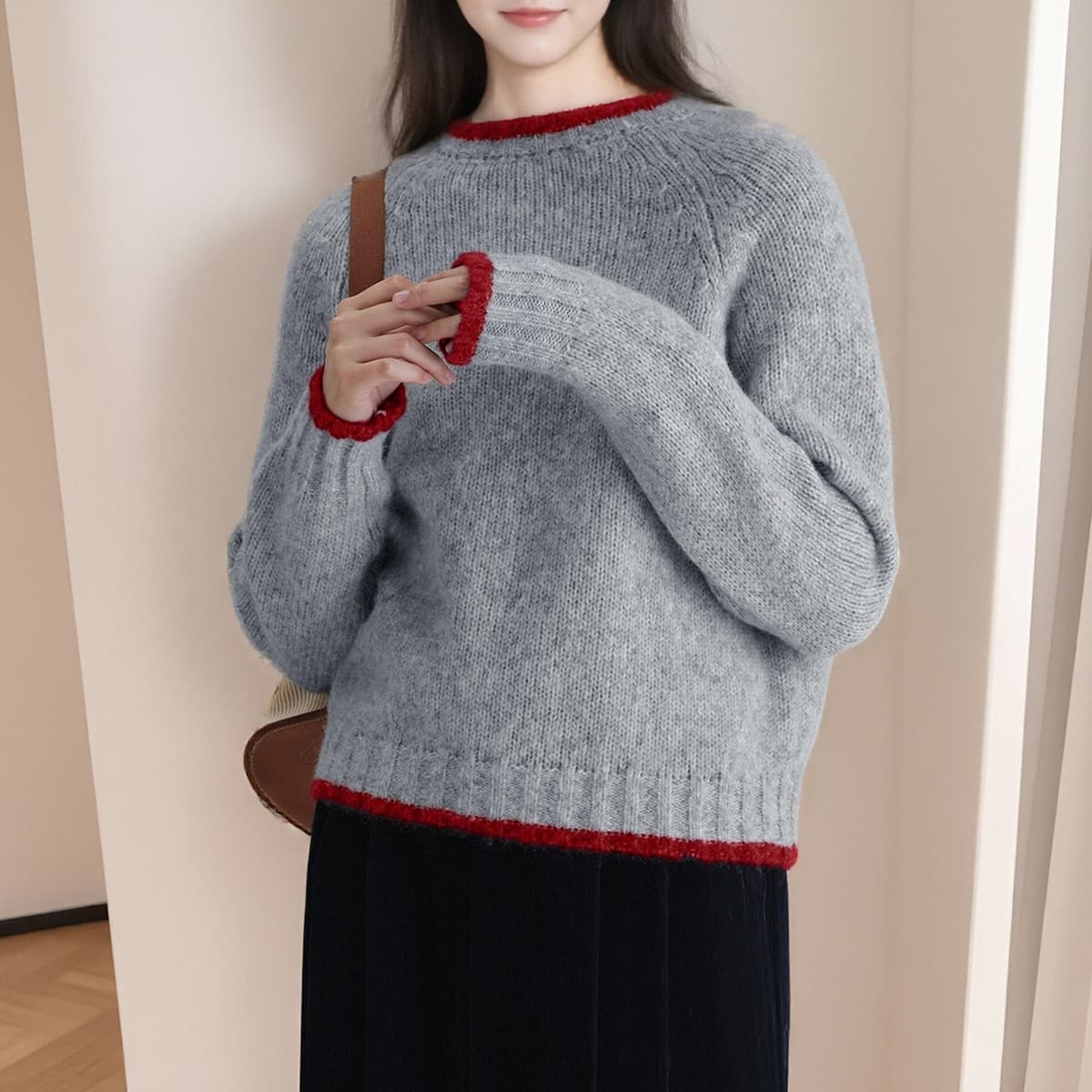 Кардиган Tonlion Средний вересковый серый Женские свитеры - изображение 2