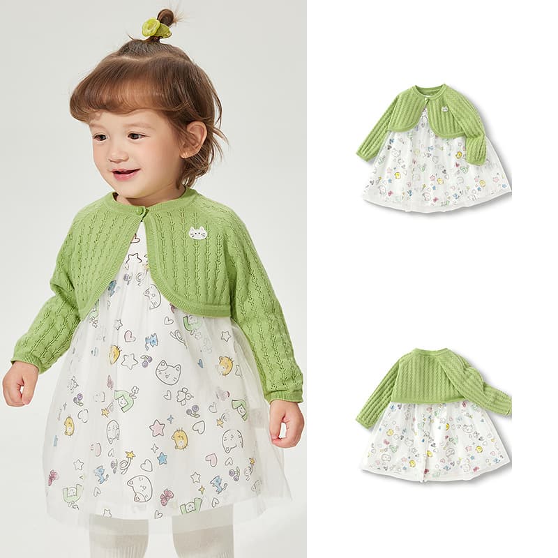 BALABALA Белый Зеленый Тон 00414 Kids Комплекты с Юбкой - изображение 2