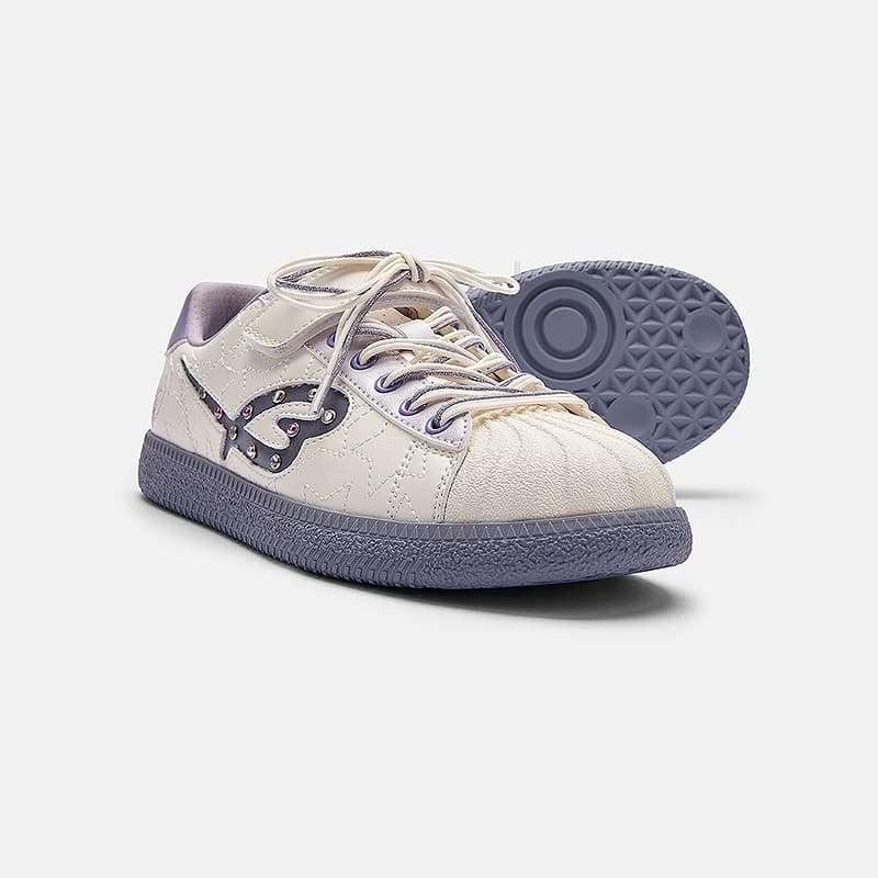 Кроссовки Balabala Детская обувь для скейтбординга Low Top Белый Фиолетовый Тон Kids - изображение 5