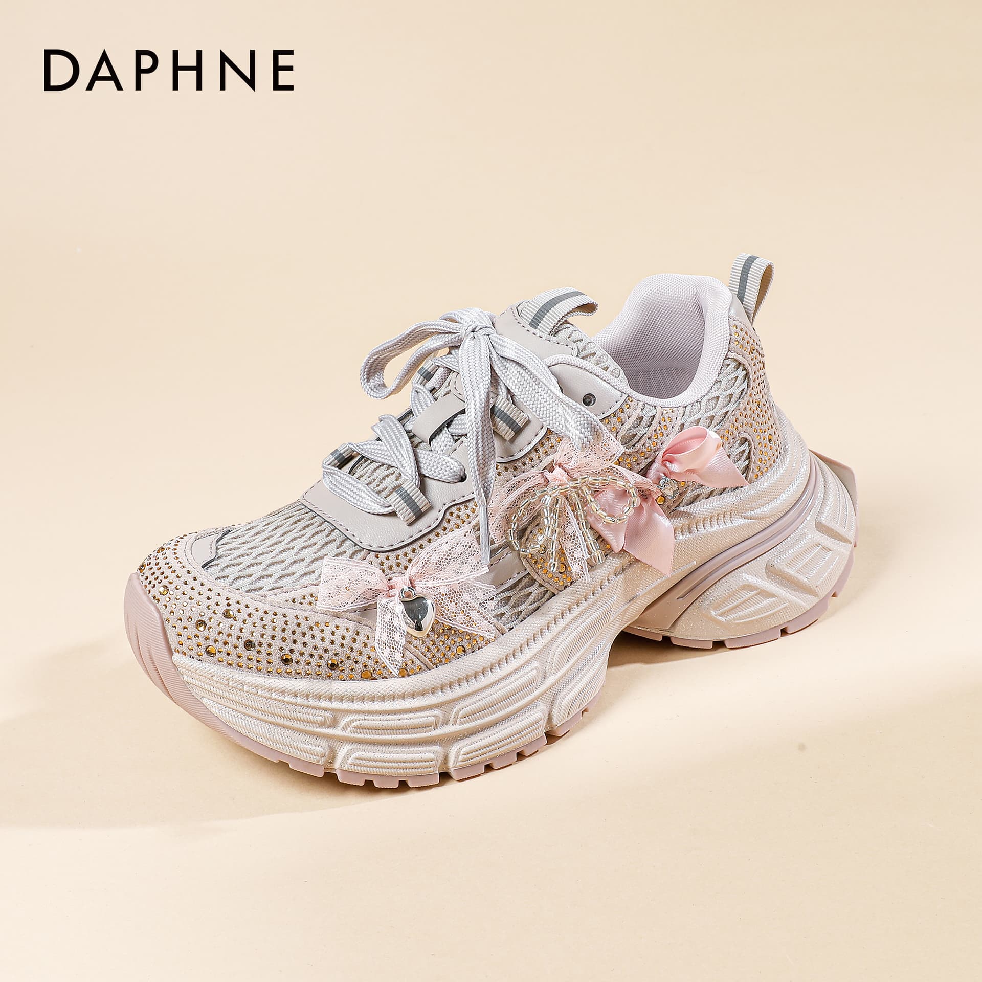 Кроссовки DAPHNE ПУ (полиуретан) Текстиль Синтетическая кожа Увеличение высоты Низкие кеды Женские - изображение 5