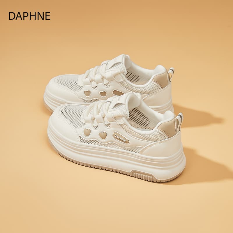 Кроссовки DAPHNE Кеды для скейтбординга Low Топ Бежево-абрикосовый Женские - изображение 4