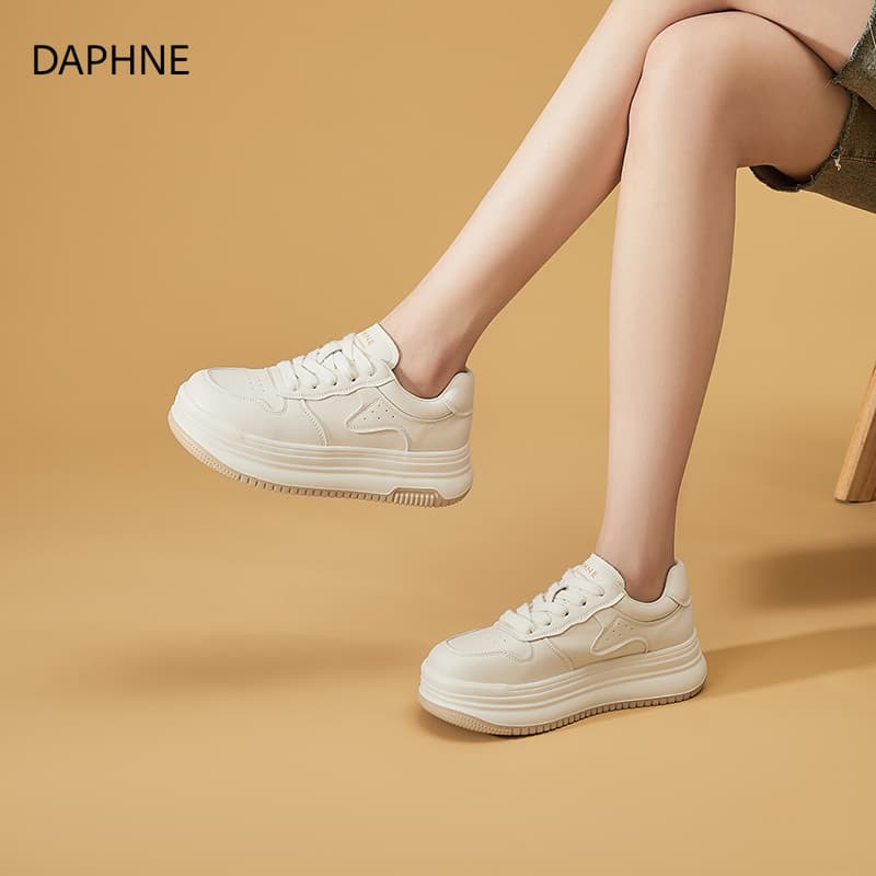 Кроссовки DAPHNE Кеды для скейтбординга Low Топ Бежево-абрикосовый Женские - изображение 5