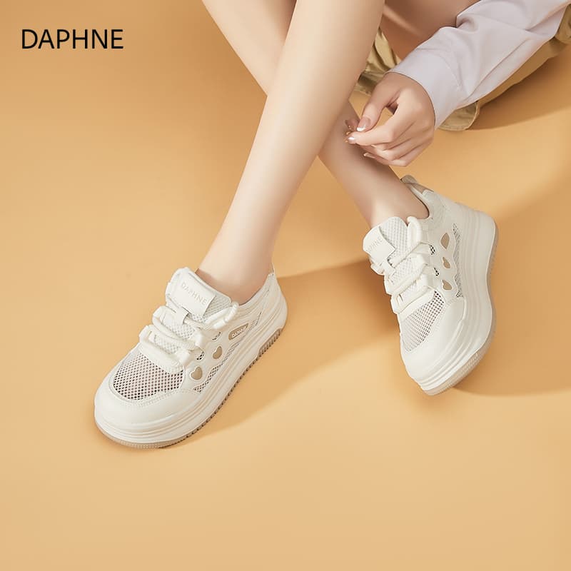 Кроссовки DAPHNE Кеды для скейтбординга Low Топ Бежево-абрикосовый Женские - изображение 7