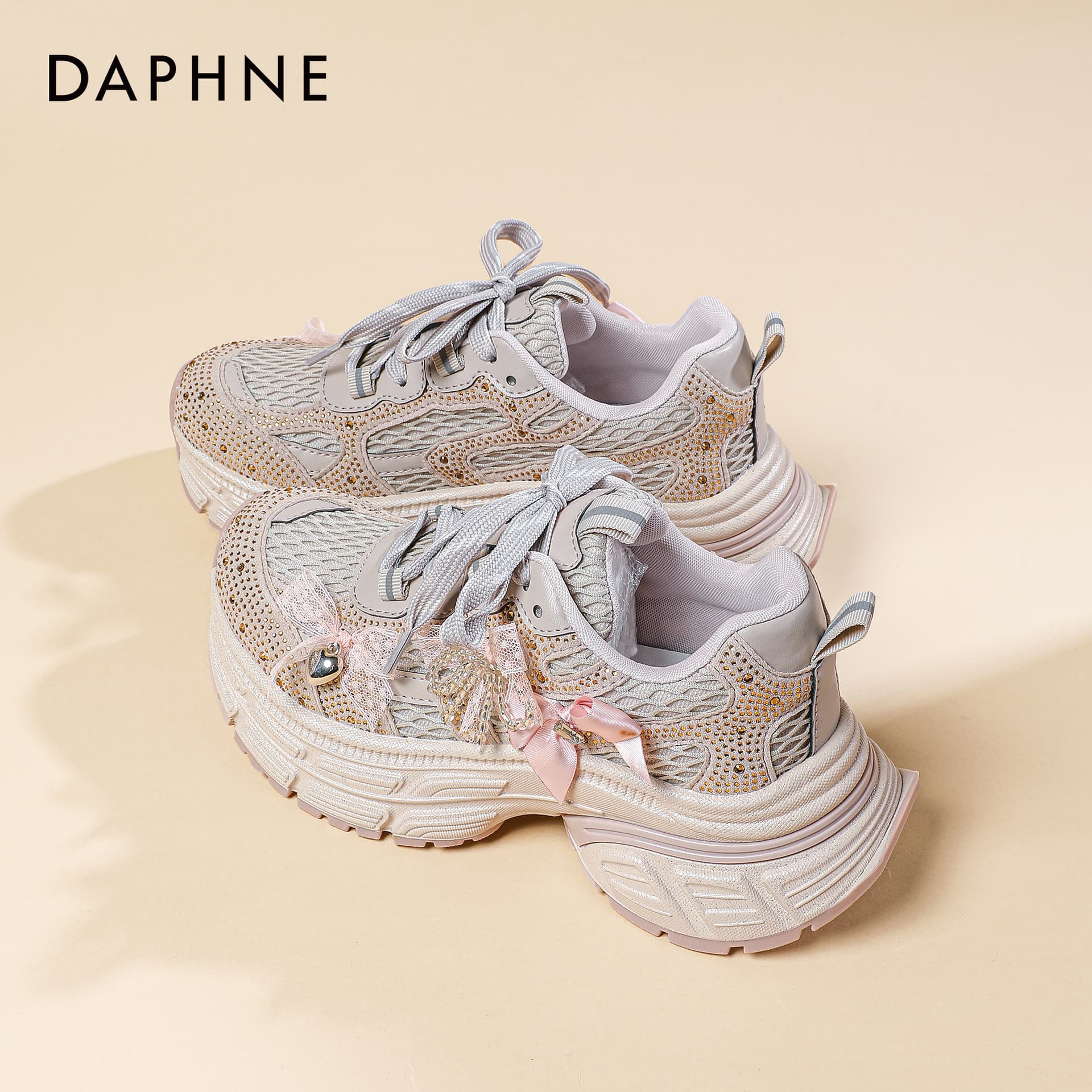 Кроссовки DAPHNE ПУ (полиуретан) Текстиль Синтетическая кожа Увеличение высоты Низкие кеды Женские - изображение 3