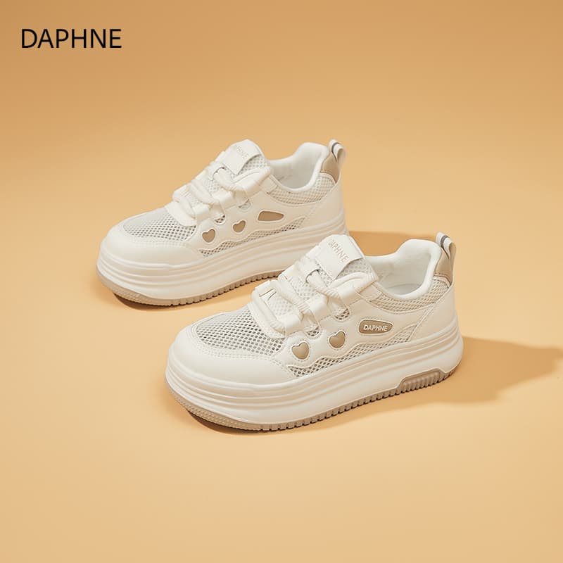 Кроссовки DAPHNE Кеды для скейтбординга Low Топ Бежево-абрикосовый Женские - изображение 3