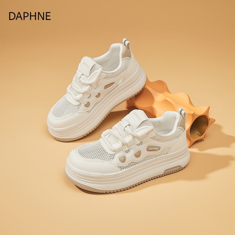 Кроссовки DAPHNE Кеды для скейтбординга Low Топ Бежево-абрикосовый Женские - изображение 2