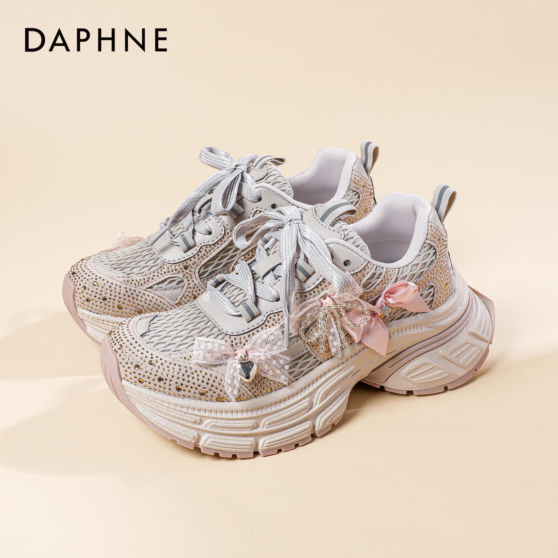 Кроссовки DAPHNE ПУ (полиуретан) Текстиль Синтетическая кожа Увеличение высоты Низкие кеды Женские - изображение 4