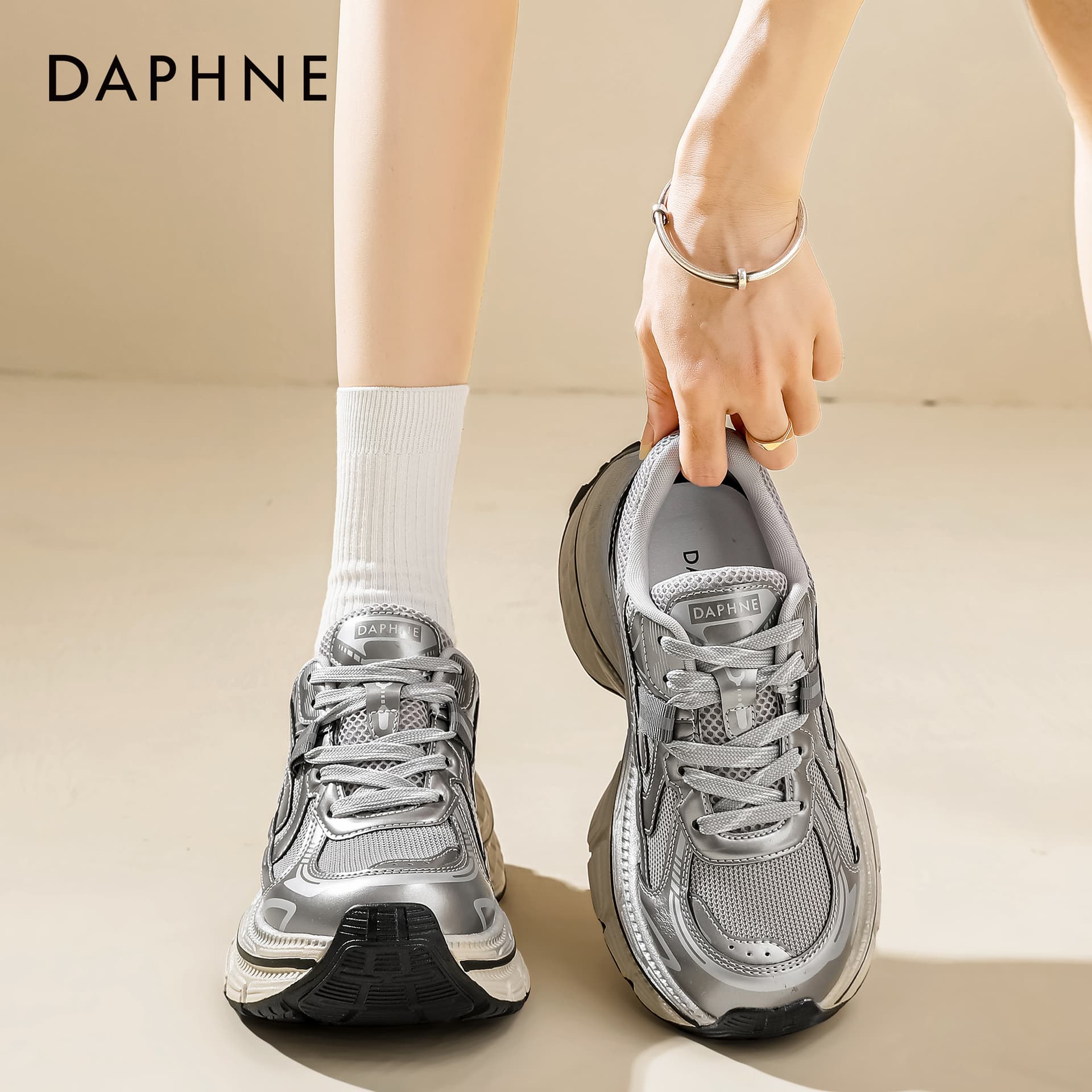 Кроссовки DAPHNE Обувь Высота Увеличивающая Баланс Тяжелая Подошва Женская - изображение 4