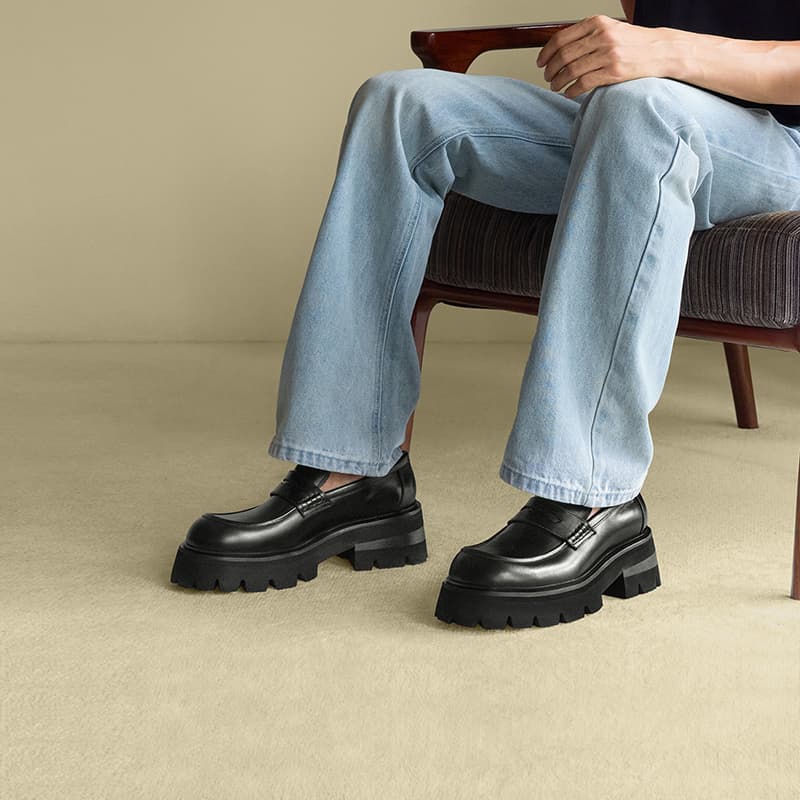 Лоферы THOM WILLS Британский стиль Повседневные Универсальные Лоферы Slip-On "Старые деньги" Мужские Черные - изображение 7