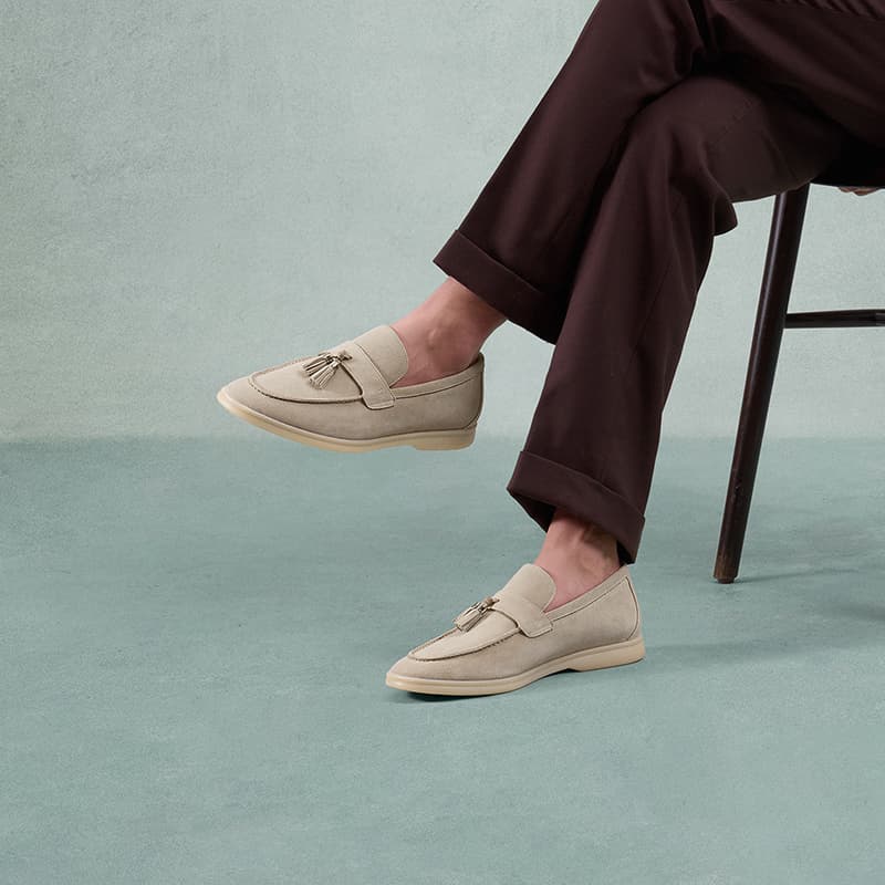 Лоферы THOM WILLS Британский стиль Бизнес Casual Замша Slip-ON Лоферы Мужские - изображение 7