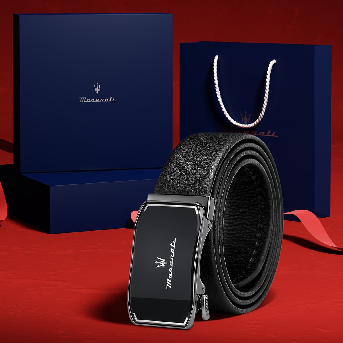 Ремень Maserati Кожаные ремни Мужской 3,5 см - изображение 3