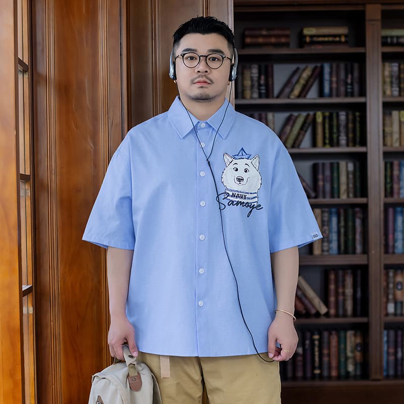 Рубашка WAYNEXZAVIER Blue Men's Shirts WAYNEXZAVIER Синий Мужские Рубашки - изображение 3