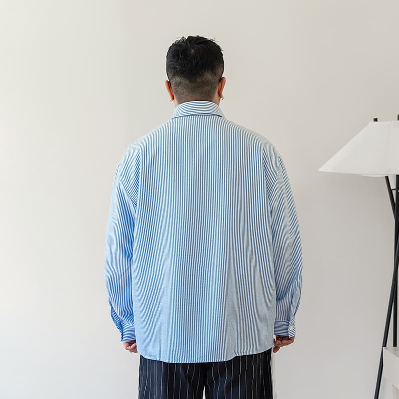 Рубашка WAYNEXZAVIER Blue Men's Shirts WAYNEXZAVIER Синий Мужские Рубашки - изображение 5