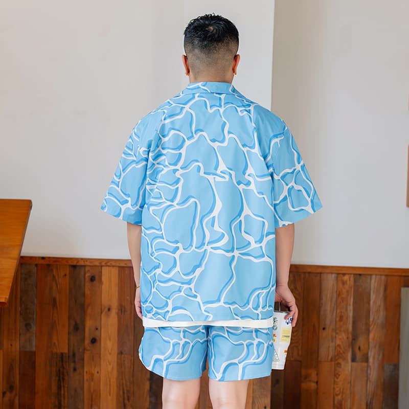 Рубашка WAYNEXZAVIER Blue Men's Shirts WAYNEXZAVIER Синий Мужские Рубашки - изображение 4