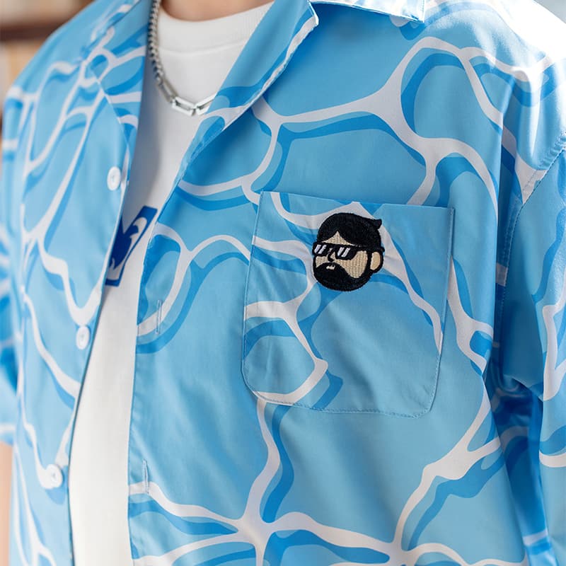 Рубашка WAYNEXZAVIER Blue Men's Shirts WAYNEXZAVIER Синий Мужские Рубашки - изображение 5