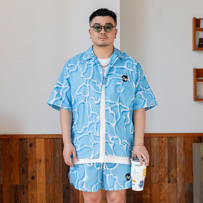 Рубашка WAYNEXZAVIER Blue Men's Shirts WAYNEXZAVIER Синий Мужские Рубашки - изображение 3