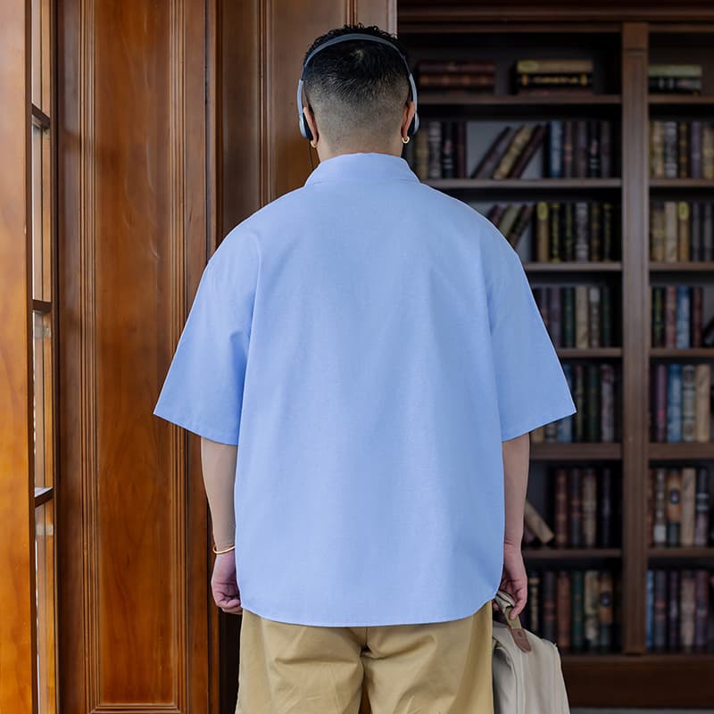 Рубашка WAYNEXZAVIER Blue Men's Shirts WAYNEXZAVIER Синий Мужские Рубашки - изображение 4