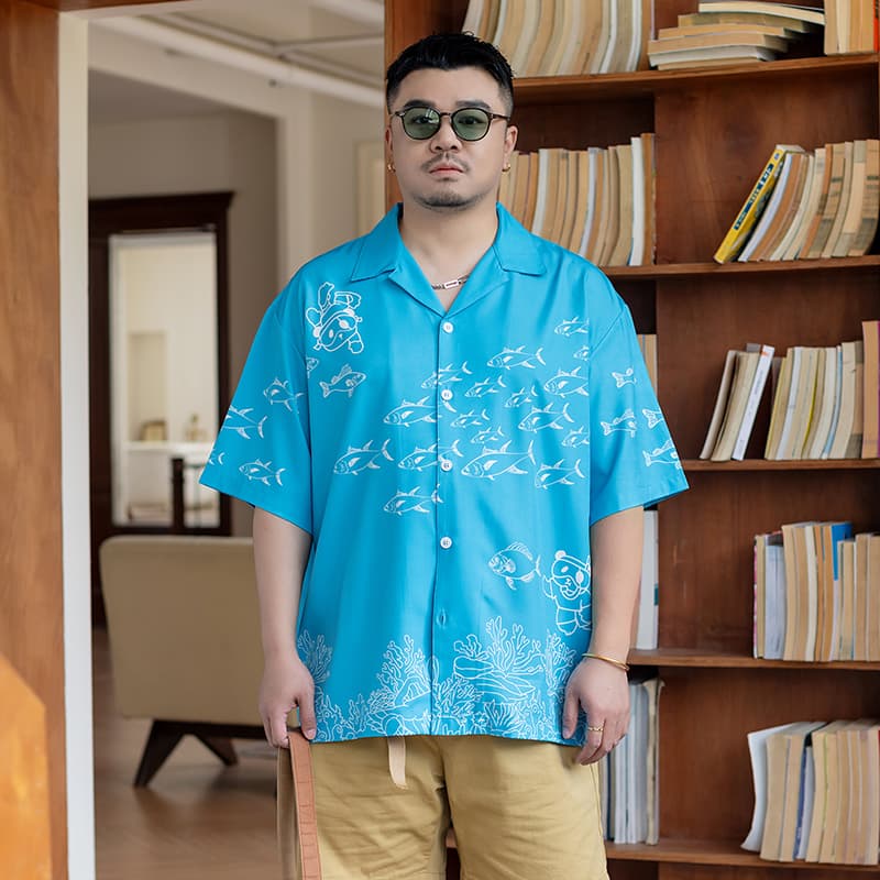 Рубашка WAYNEXZAVIER Blue Men's Shirts WAYNEXZAVIER Синий Мужские Рубашки - изображение 3