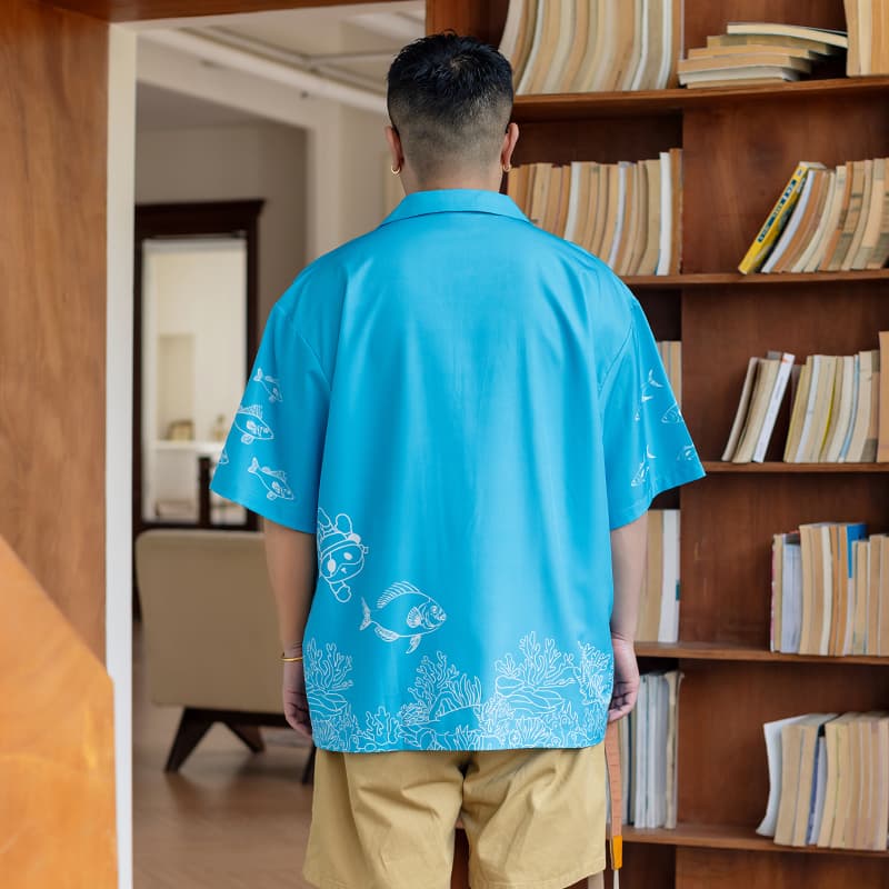 Рубашка WAYNEXZAVIER Blue Men's Shirts WAYNEXZAVIER Синий Мужские Рубашки - изображение 4