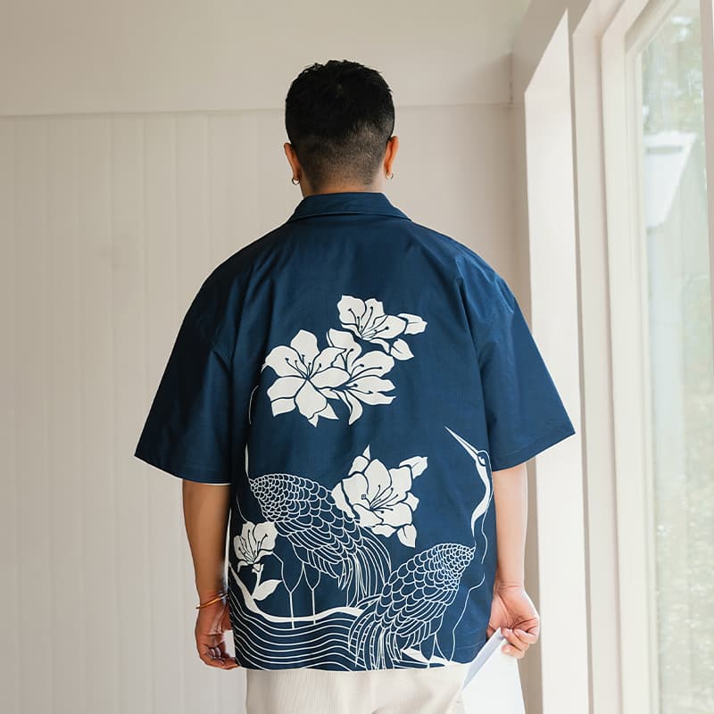 Рубашка WAYNEXZAVIER Blue Men's Shirts WAYNEXZAVIER Синий Мужские Рубашки - изображение 5