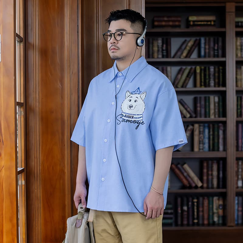 Рубашка WAYNEXZAVIER Blue Men's Shirts WAYNEXZAVIER Синий Мужские Рубашки - изображение 6