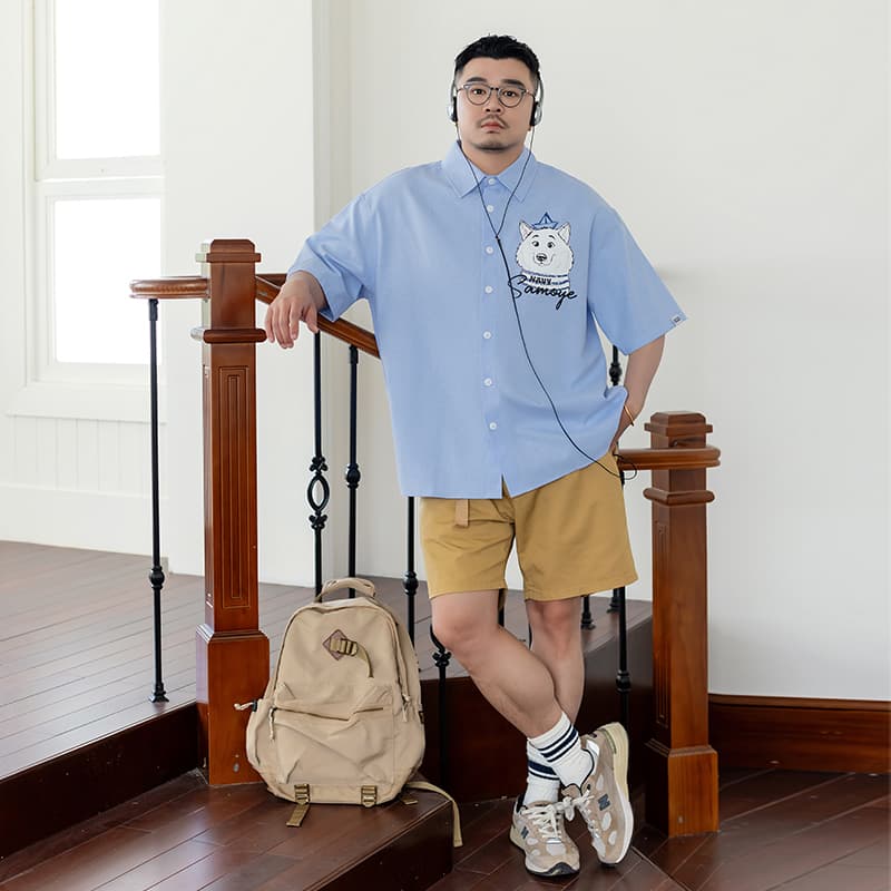 Рубашка WAYNEXZAVIER Blue Men's Shirts WAYNEXZAVIER Синий Мужские Рубашки - изображение 7