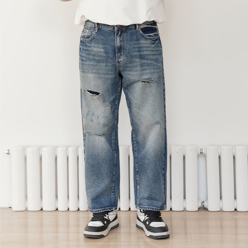 Штаны WAYNEXZAVIER Blue Men's Jeans WAYNEXZAVIER Синий Мужской Джинсы - изображение 3