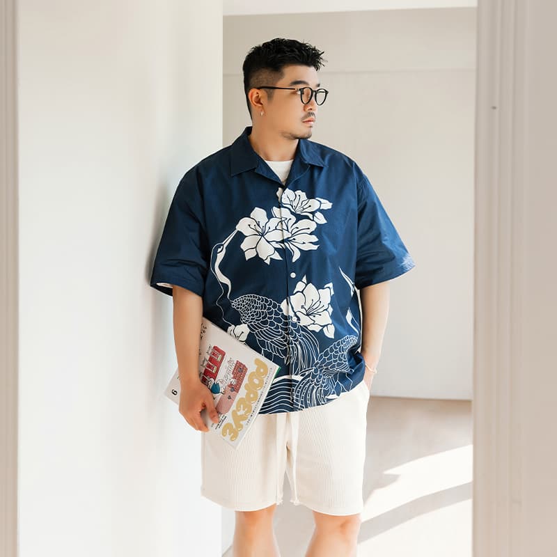 Рубашка WAYNEXZAVIER Blue Men's Shirts WAYNEXZAVIER Синий Мужские Рубашки - изображение 7