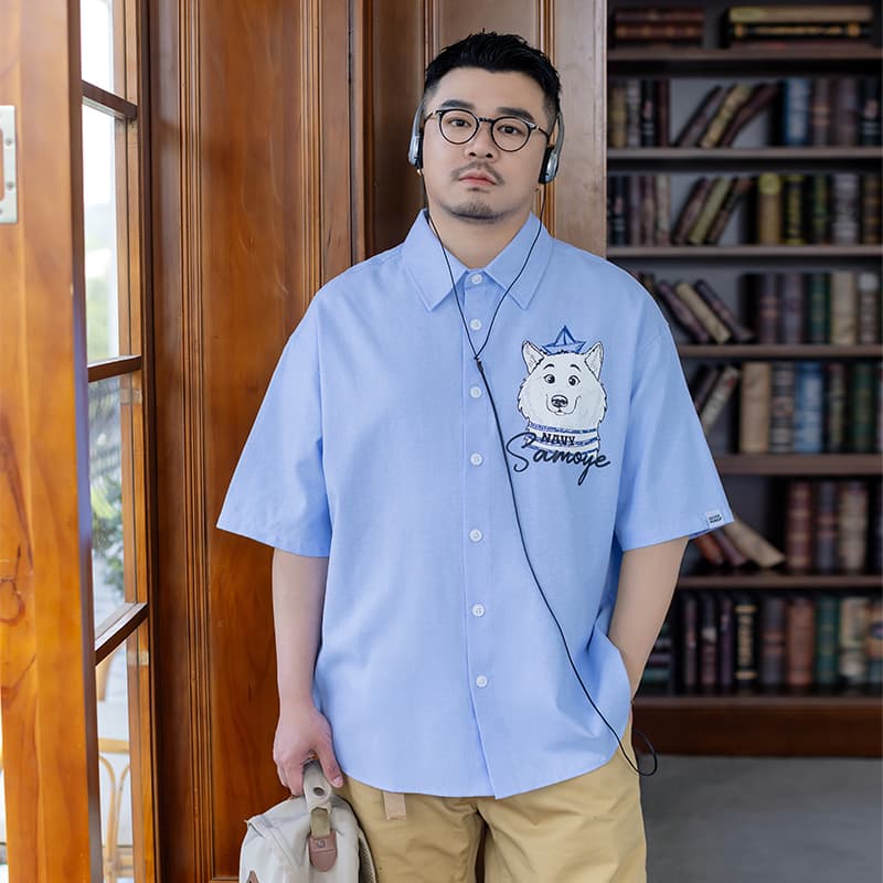 Рубашка WAYNEXZAVIER Blue Men's Shirts WAYNEXZAVIER Синий Мужские Рубашки - изображение 8