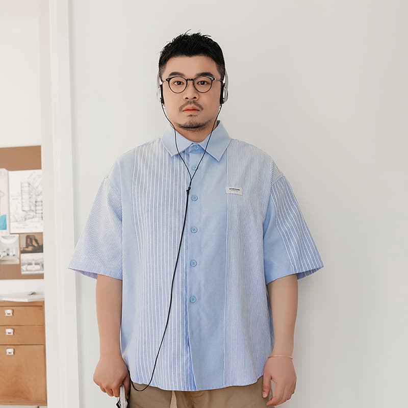 Рубашка WAYNEXZAVIER Blue Men's Shirts WAYNEXZAVIER Синий Мужские Рубашки - изображение 3