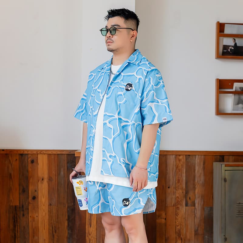 Рубашка WAYNEXZAVIER Blue Men's Shirts WAYNEXZAVIER Синий Мужские Рубашки - изображение 6