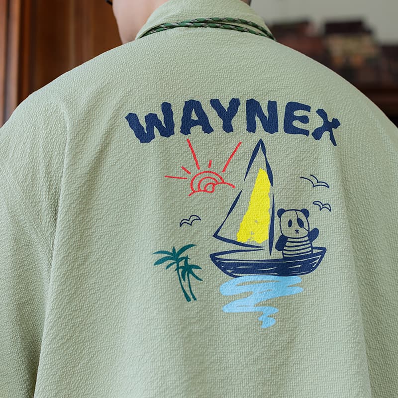 Рубашка WAYNEXZAVIER Светло-зеленые мужские рубашки - изображение 5