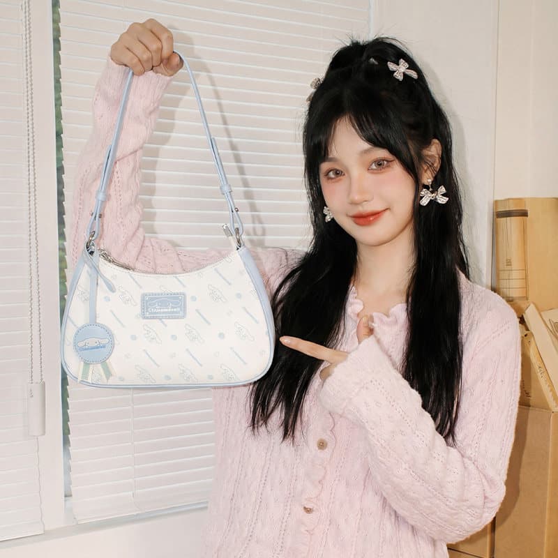 Мини-сумка Sanrio PU (полиуретан) Сумка через плечо Стандартная Женская Ледниково-белая - изображение 3