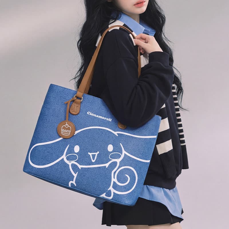 Мини-сумка Sanrio Denim с полиуретановой панелью Сумка через плечо Женская Синяя - изображение 6