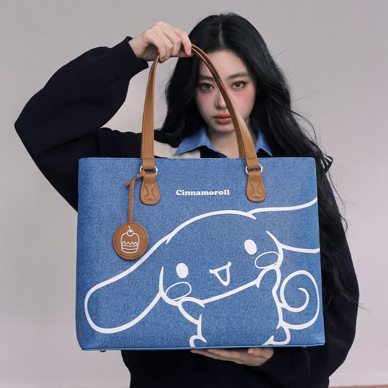 Мини-сумка Sanrio Denim с полиуретановой панелью Сумка через плечо Женская Синяя - изображение 7