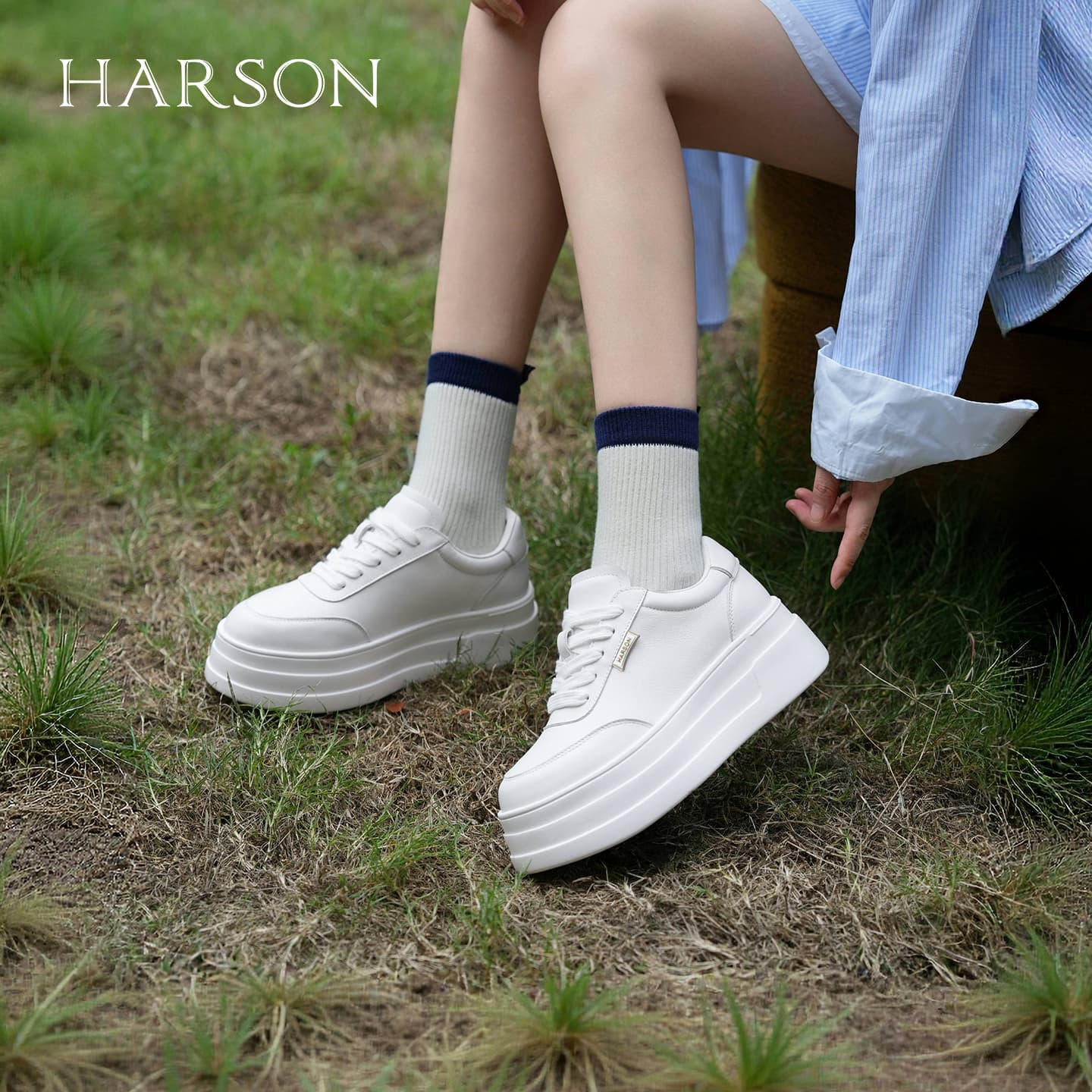 Кроссовки HARSON Коровья кожа Низкие кроссовки для скейтбординга Женские - изображение 4