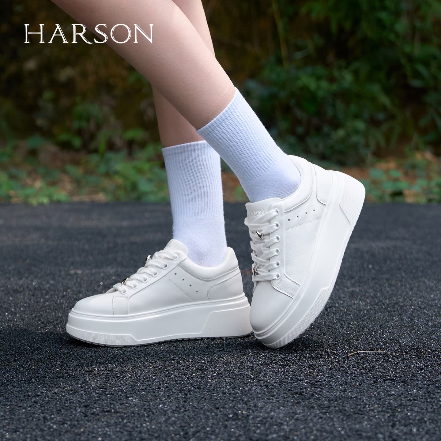 Кроссовки HARSON Коровья кожа Легкие Дышащие Низкие Кроссовки для скейтбординга Женские - изображение 5